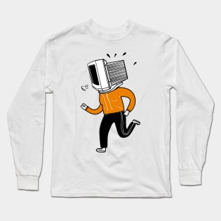 Coder computer working out Long Sleeve T-Shirt